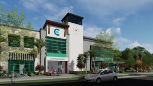 closeup of Building 1 retail shops planned at CenterPointe