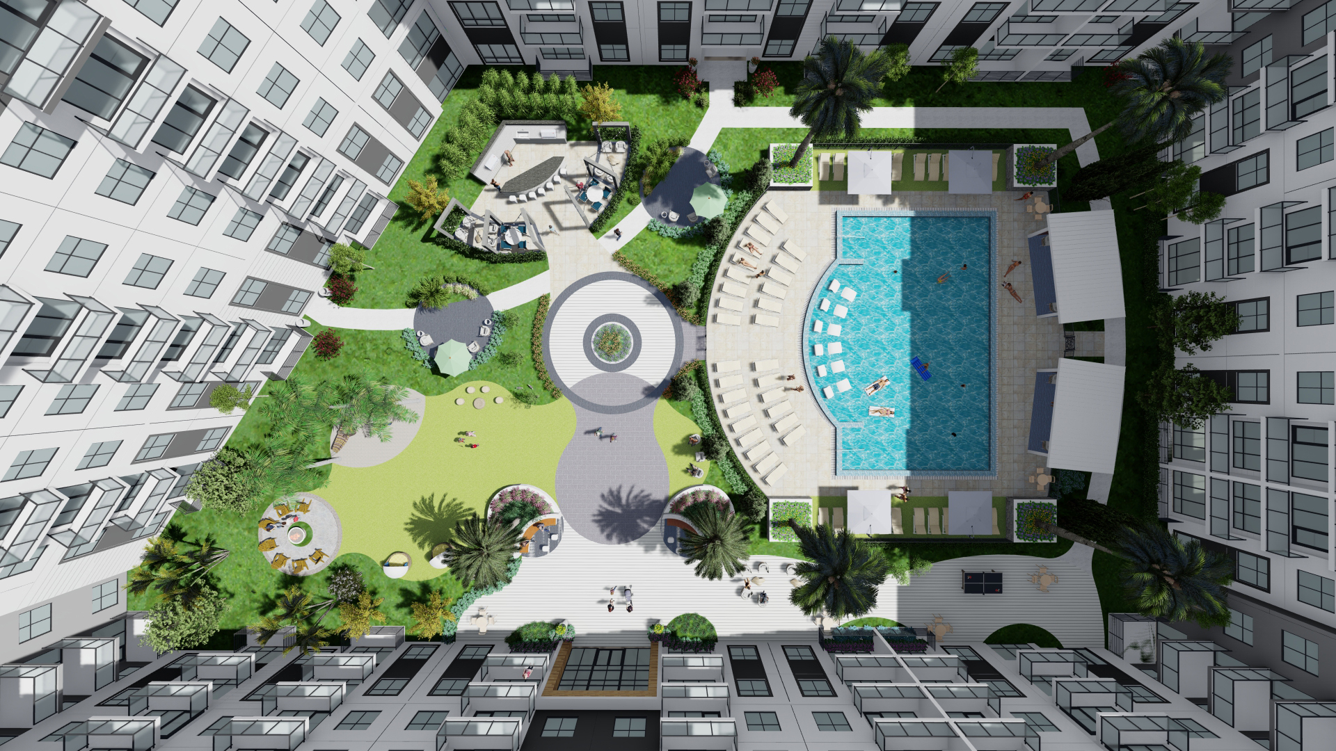 view of Courtyard with pool at The CenterPointe